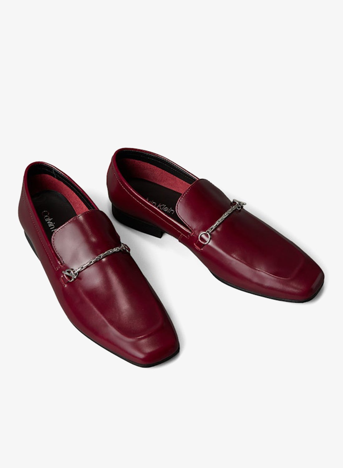 Smooth Leather Square Toe Loafers